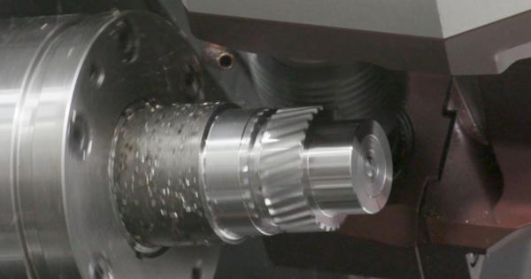 Helical gear hobbing on a CNC lathe