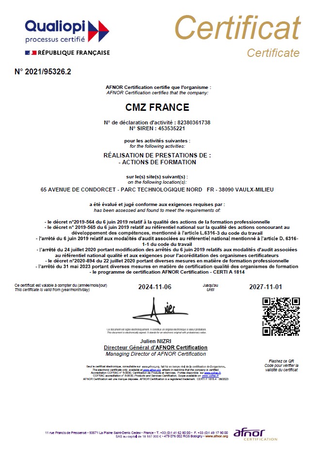 Qualiopi Certificat 2024-2027