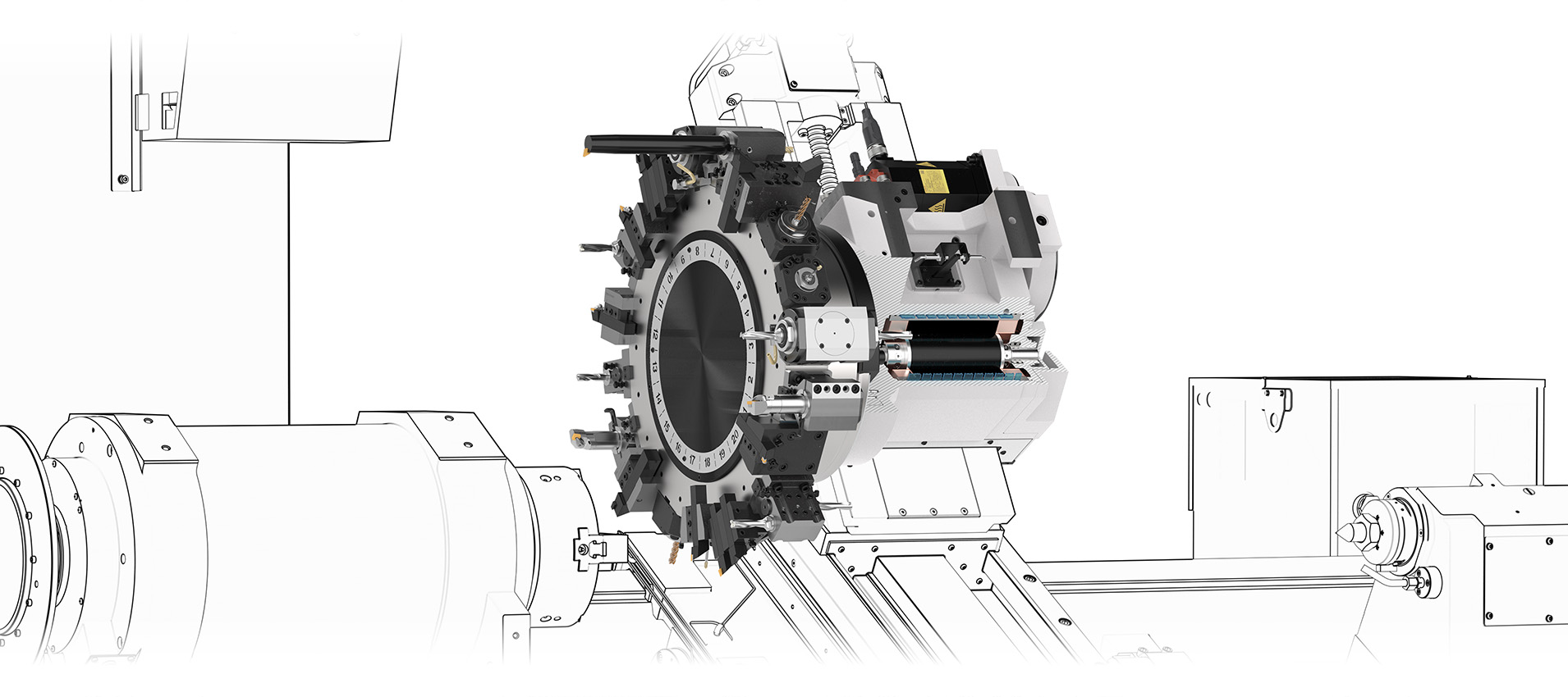 REVOLVERHOVED MED INDBYGGET MOTOR